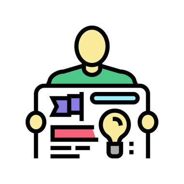 kurucu başlangıç fikri iş adamı renk ikonu vektör illüstrasyonu