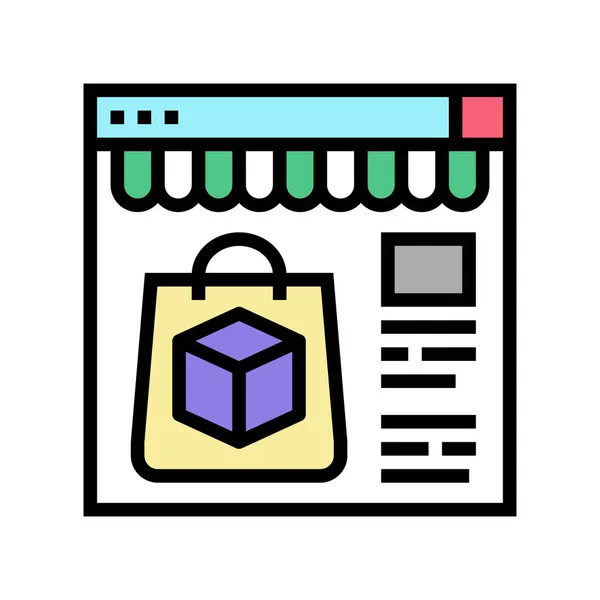 Butik som säljer online internet färg ikon vektor illustration — Stock vektor