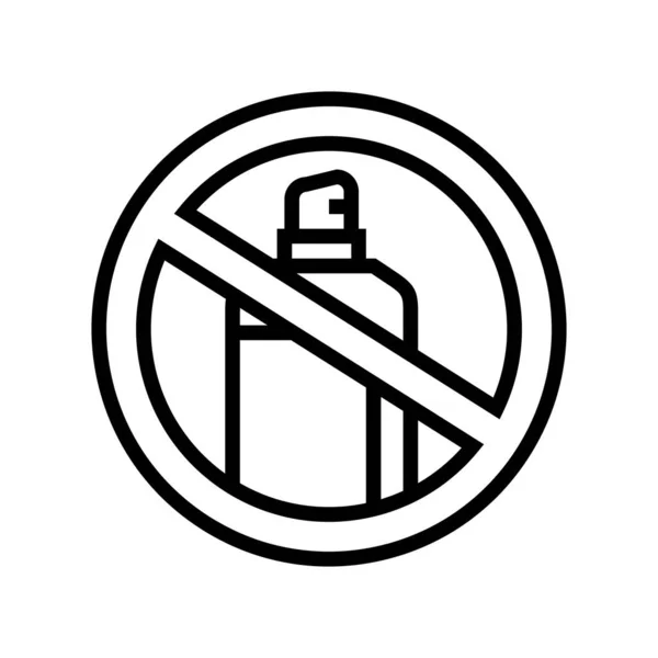 吸入器噴霧器中毒ラインアイコンベクトルイラスト — ストックベクタ