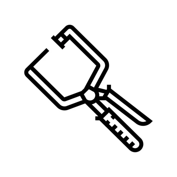 Angle droit pince charpentier outil ligne icône vectoriel illustration — Image vectorielle