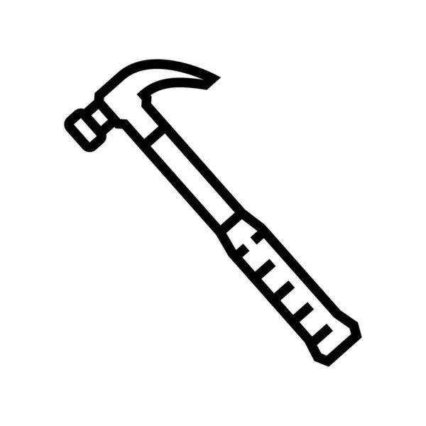 Kralle Hammer Werkzeug Linie Symbol Vektor Illustration — Stockvektor