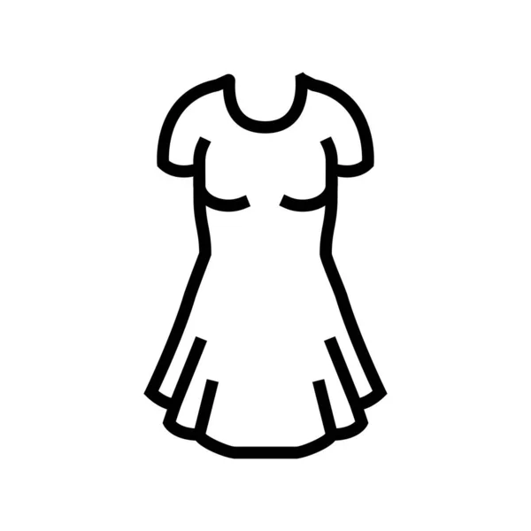 Robe femmes ligne de vêtements icône vectoriel illustration — Image vectorielle