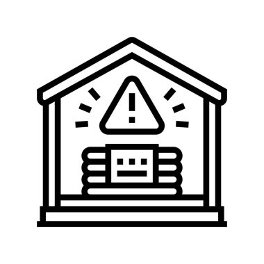 Kontrollü içe patlamalar dinamit hattı ikon vektör çizimi