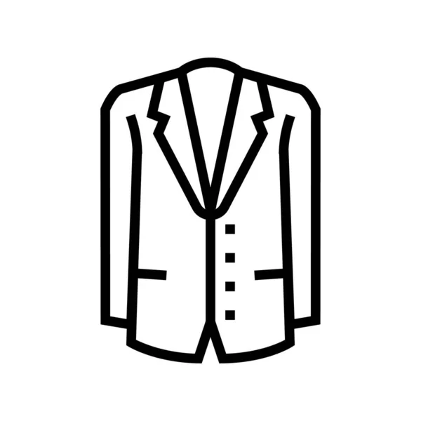 Terno masculino formal vestuário linha ícone vetor ilustração —  Vetores de Stock