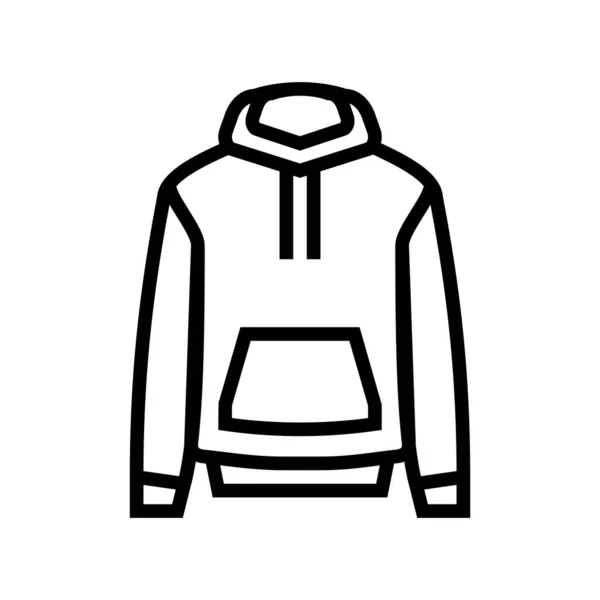 Sudadera unisex línea de ropa icono vector ilustración — Vector de stock