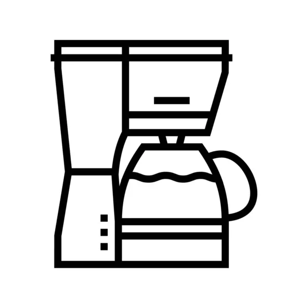 Hersteller Kaffee elektronisches Gerät Linie Symbol Vektor Illustration — Stockvektor