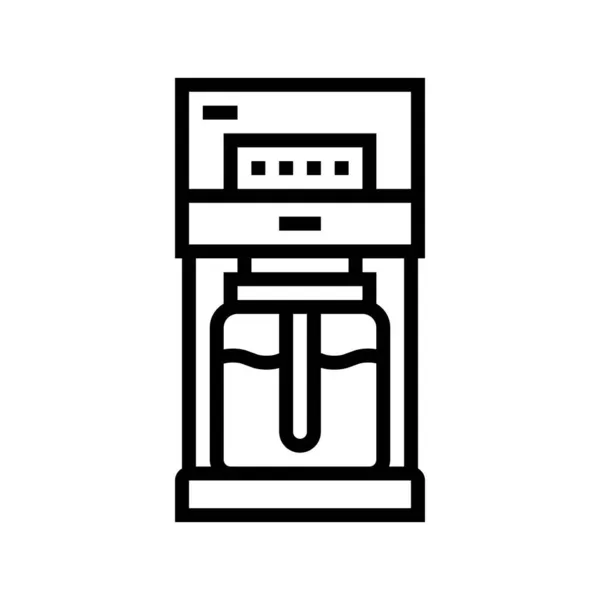Goteo café máquina de elaboración de cerveza línea icono vector ilustración — Vector de stock