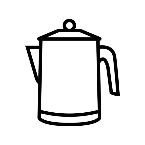 パーコレータコーヒー製造装置ラインアイコンベクトルイラスト — ストックベクタ