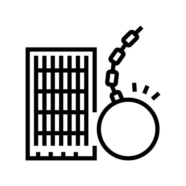 Grattacielo grattacielo linea demolizione icona vettoriale illustrazione — Vettoriale Stock