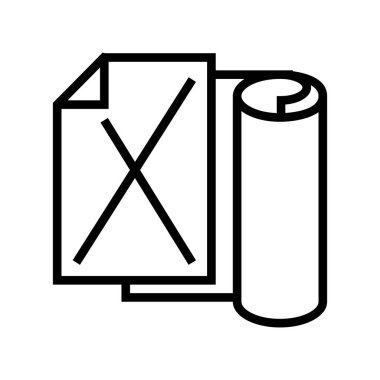 kraft kağıt liste satır simgesi vektör illüstrasyonu