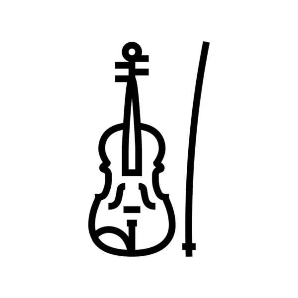 小提琴乐器线图标矢量插图 — 图库矢量图片