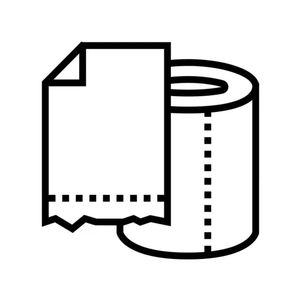 Papel higiénico rollo línea icono vector ilustración — Vector de stock