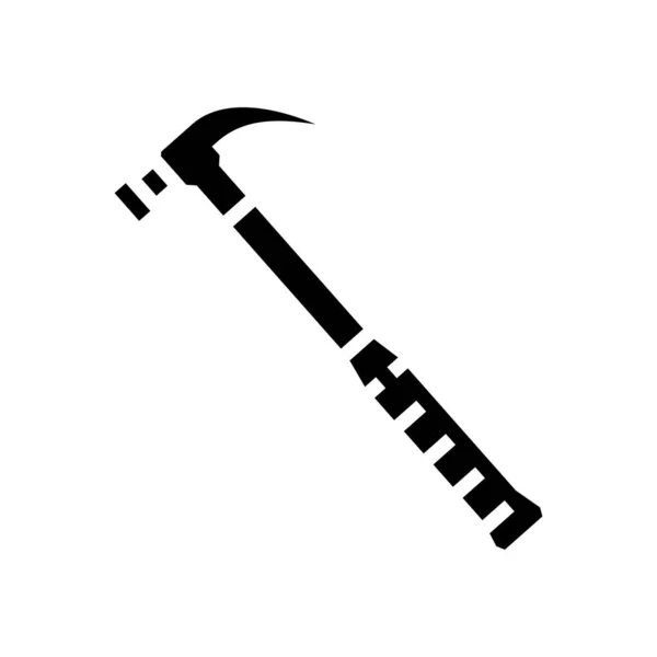 Claw hammer tool glyph icon vector illustration — Stock Vector
