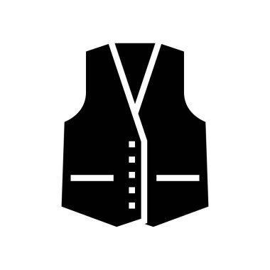 vest formalwear textile clothes glyph icon vector illustration clipart