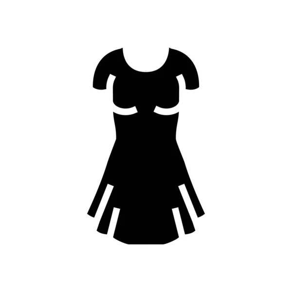 Jurk vrouwen kleding glyph pictogram vector illustratie — Stockvector