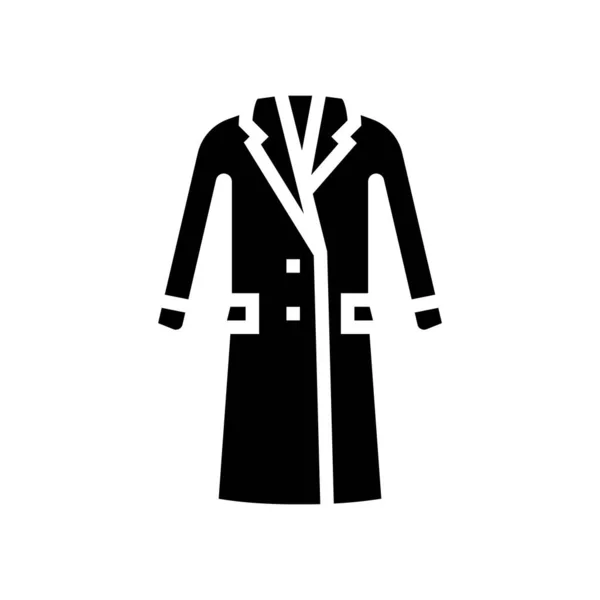 Пальто женской одежды глифы иконка векторной иллюстрации — стоковый вектор
