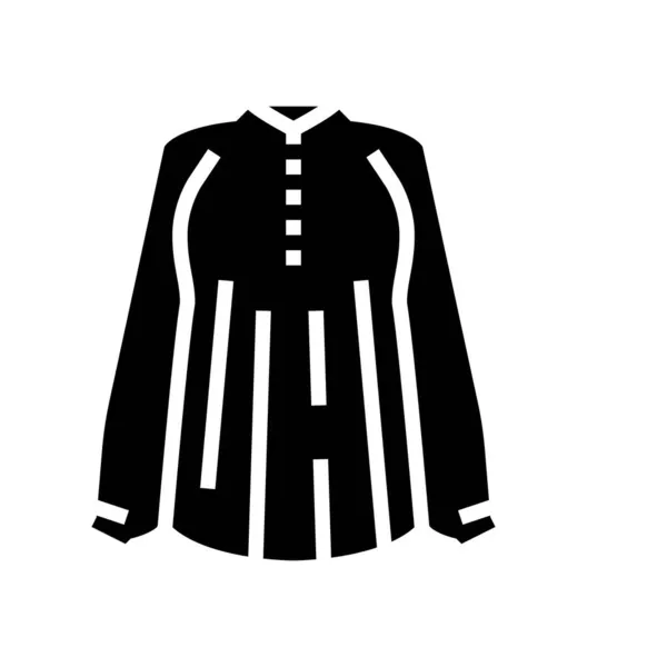 Camicetta tessuto donna indossare glyph icona vettoriale illustrazione — Vettoriale Stock