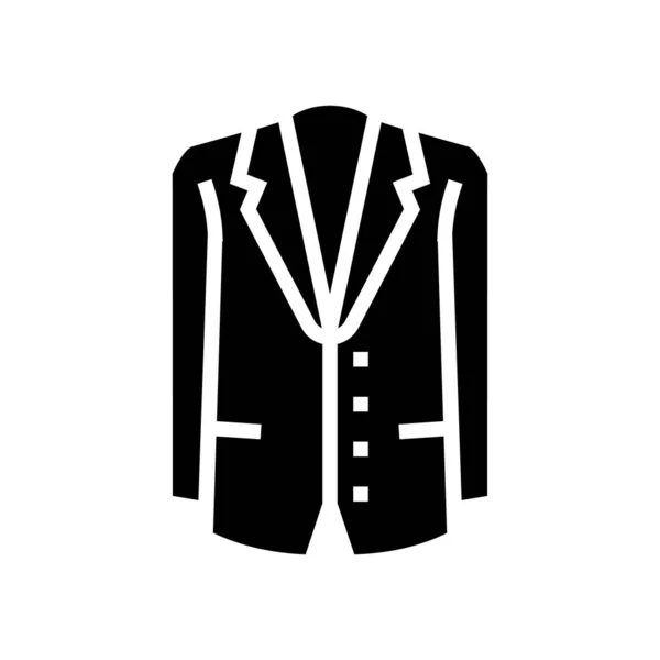 Terno masculino roupa formal glifo ícone vetor ilustração — Vetor de Stock