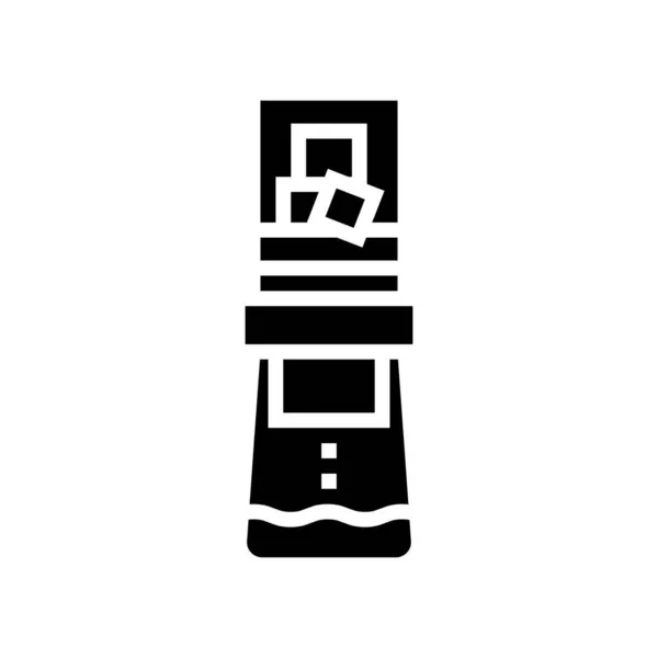 Glace goutte à goutte cafetière glyphe icône vectoriel illustration — Image vectorielle