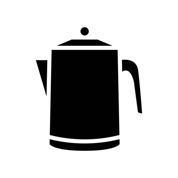 Perkolátor kávé, hogy berendezések glyph ikon vektor illusztráció — Stock Vector