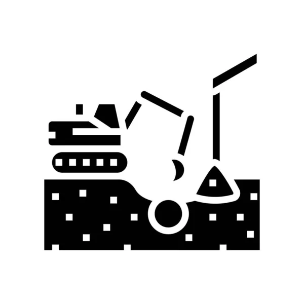 Tubo de escavação de solo glifo ícone vetor ilustração — Vetor de Stock