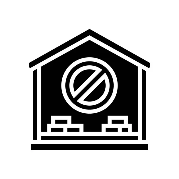 Innenraum Haus Abriss Glyphe Symbol Vektor Illustration — Stockvektor