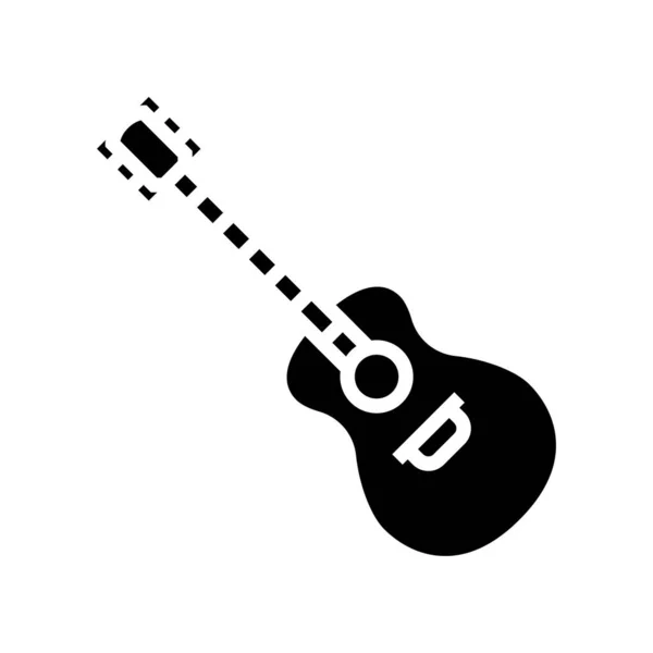 吉他乐器字形图标矢量插图 — 图库矢量图片