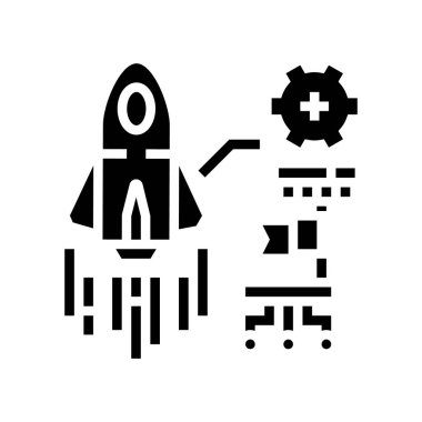 başlangıç glyph simge vektör illüstrasyonunu başlat