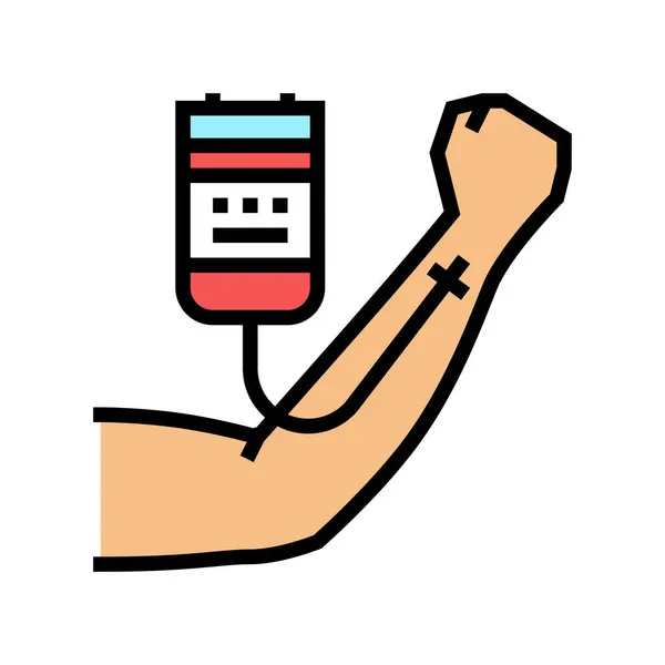 Transfusiones de glóbulos rojos color icono vector ilustración — Vector de stock