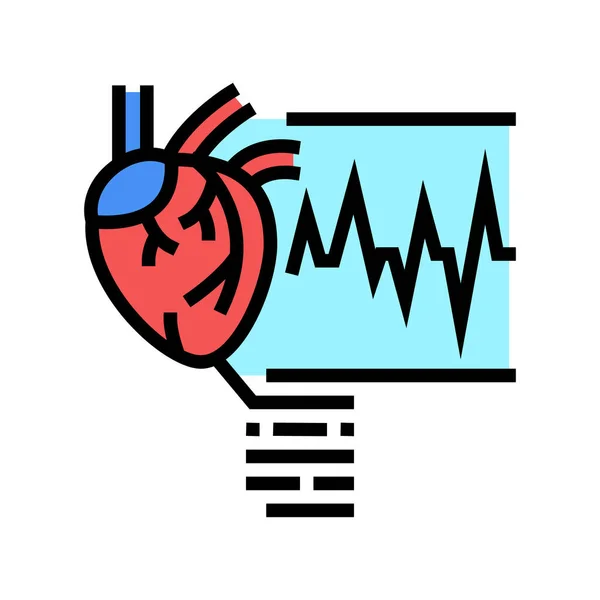 Unregelmäßige Herzschläge Farbe Icon Vektor Illustration — Stockvektor
