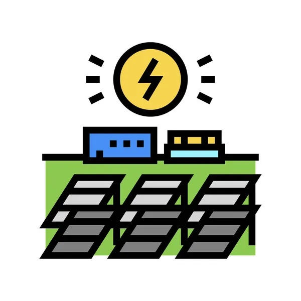 Panel de electricidad solar icono de color vector ilustración — Vector de stock