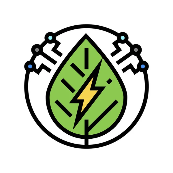 Energia verde ícone de cor vetor ilustração — Vetor de Stock
