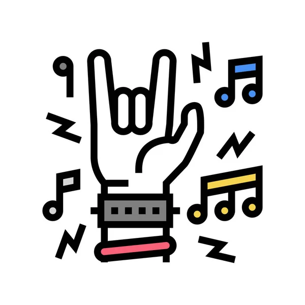 Rock music concert color icon vector illustration — Stock Vector
