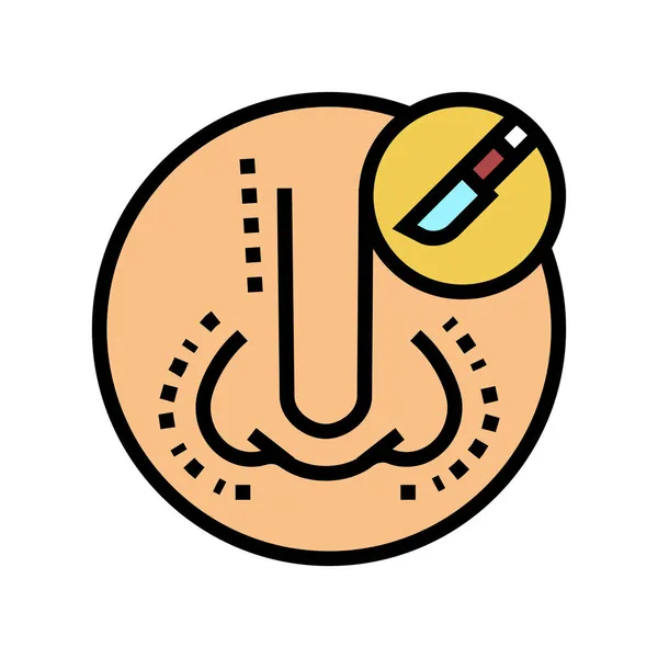 Nasenkorrektur Chirurgie Farbe Symbol Vektor Illustration — Stockvektor