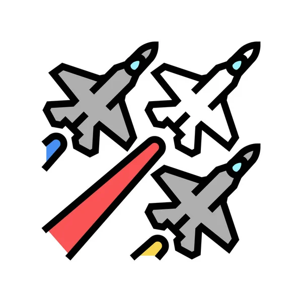 Desfile de aviación icono de color vector ilustración — Vector de stock