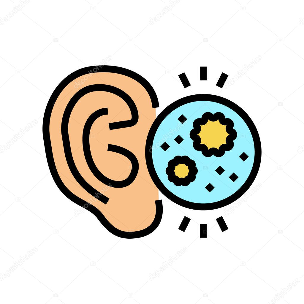 ear infection color icon vector illustration