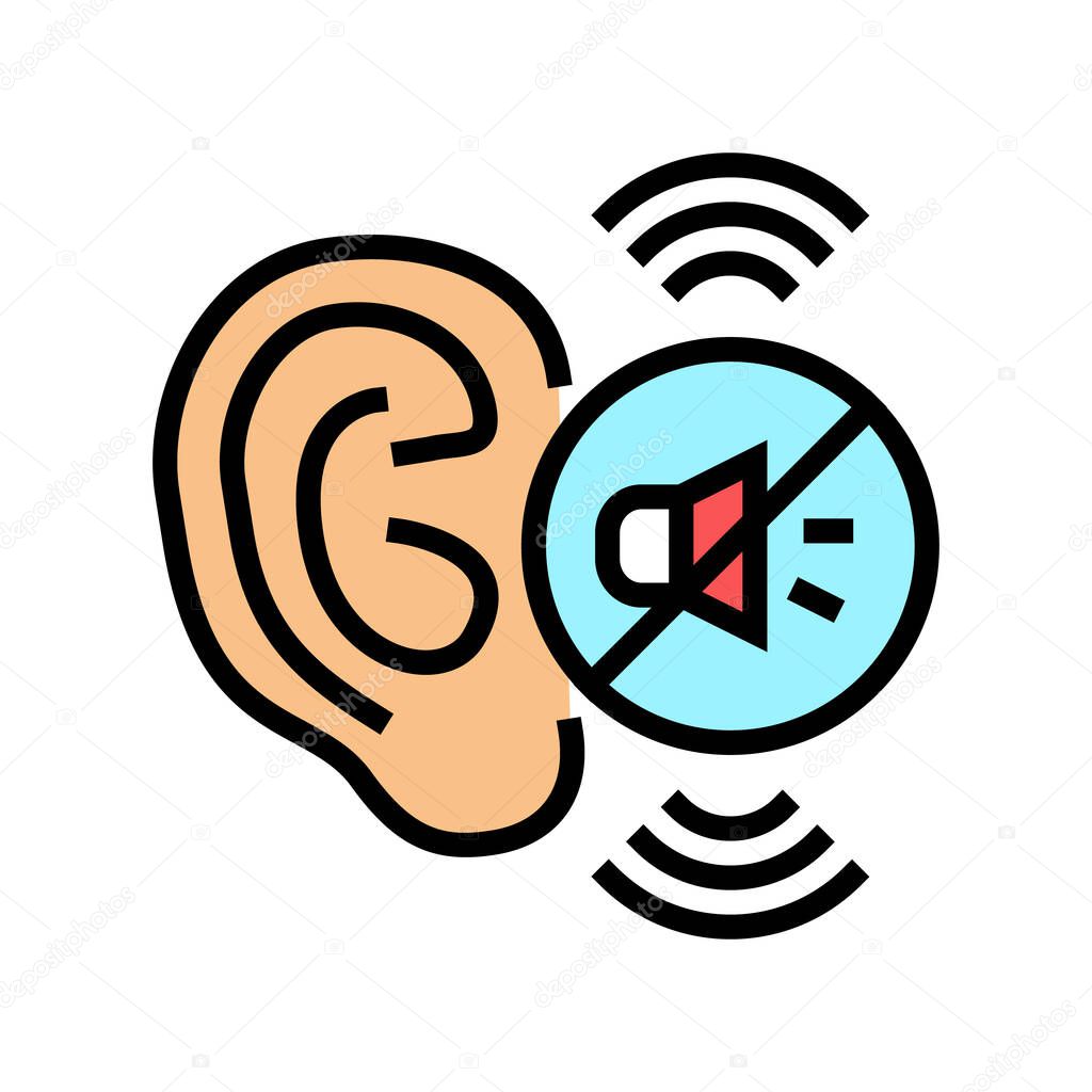 hearing loss color icon vector illustration