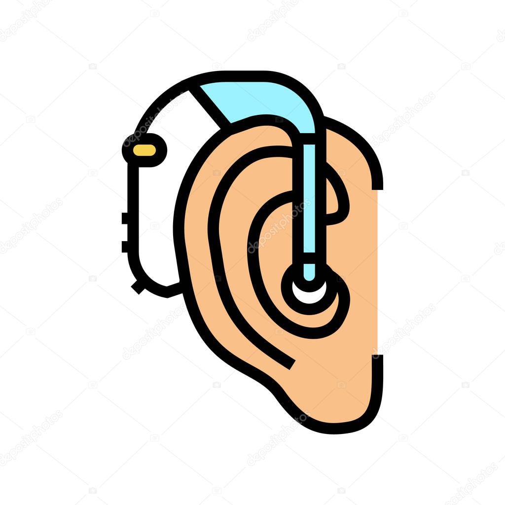 hearing aids color icon vector illustration