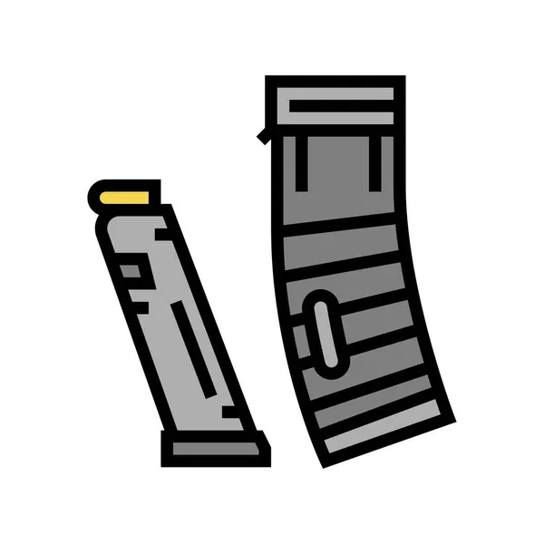Gun magazine kleur pictogram vector illustratie — Stockvector