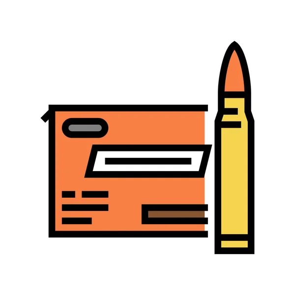 Centerfire rifle ammo color icon vector illustration — Stock Vector