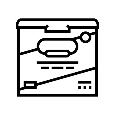 bebek süt tozu çizgi ikon vektör illüstrasyonu