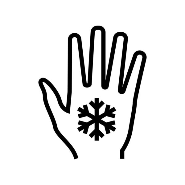 cold hands and feet line icon vector illustration