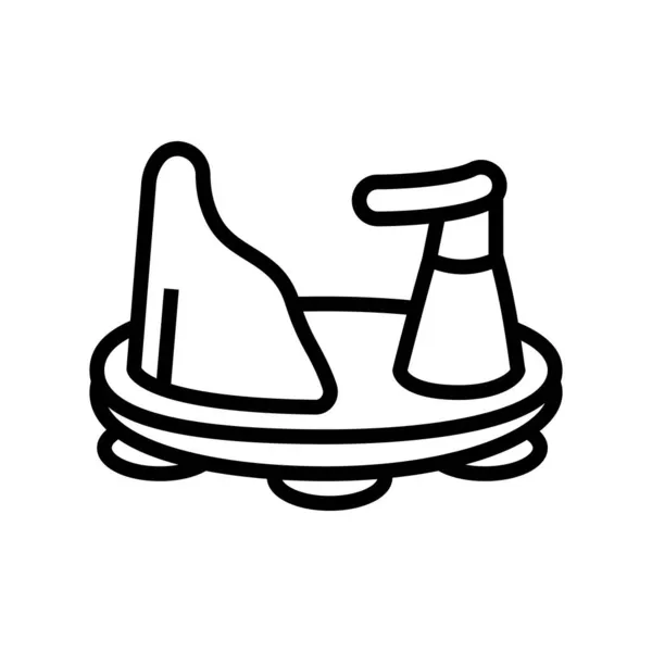Bebé baño asiento línea icono vector ilustración — Archivo Imágenes Vectoriales