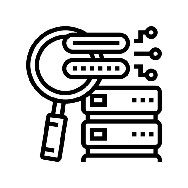 Passwort greift Zeilensymbol-Vektor-Illustration an — Stockvektor