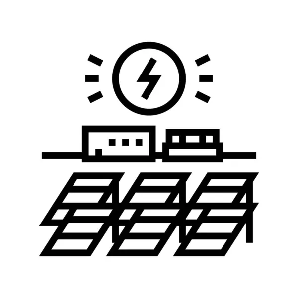 Painel de eletricidade solar linha ícone vetor ilustração — Vetor de Stock