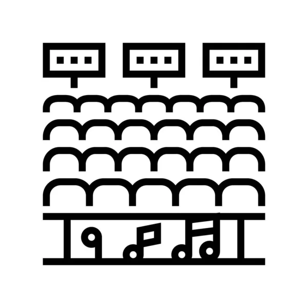 Tribuna para el público en la línea de concierto icono de ilustración vectorial — Vector de stock