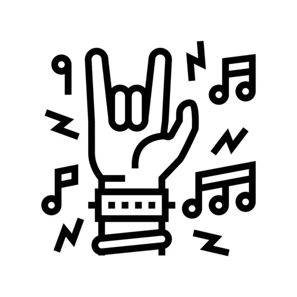 Rock music concert line icon vector illustration — Vetor de Stock