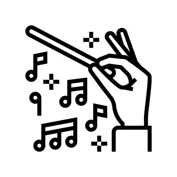 クラシック音楽コンサートラインのアイコンベクトルイラスト — ストックベクタ