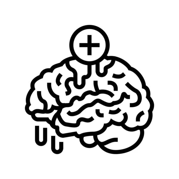 Brain bleed stoppage line icon vector illustration — Stock Vector