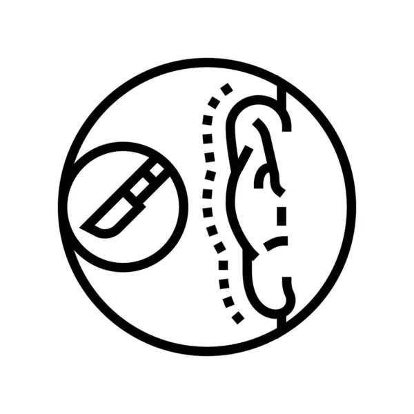 Otoplastia cirugía línea icono vector ilustración — Archivo Imágenes Vectoriales